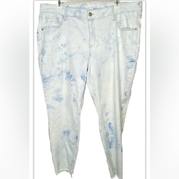 Old Navy Rockstar Super Skinny Ankle Jeans 18 Petite Light Blue Distressed - Picture 1 of 14